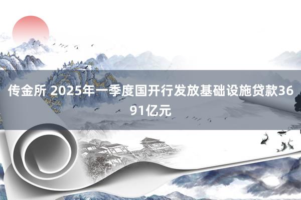 传金所 2025年一季度国开行发放基础设施贷款3691亿元