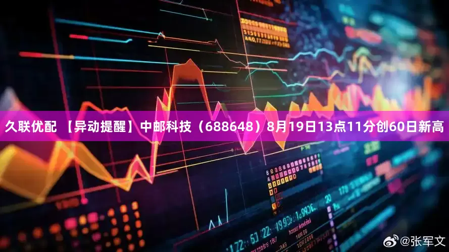 久联优配 【异动提醒】中邮科技（688648）8月19日13点11分创60日新高